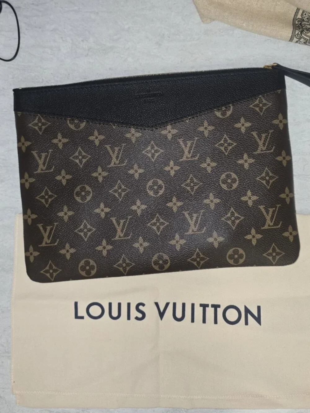 Louis Vuitton Black Monogram Canvas Daily Pouch.